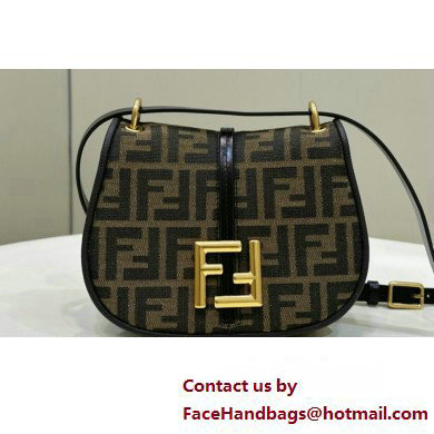 Fendi C Com Small bag in Brown FF jacquard fabric 2023